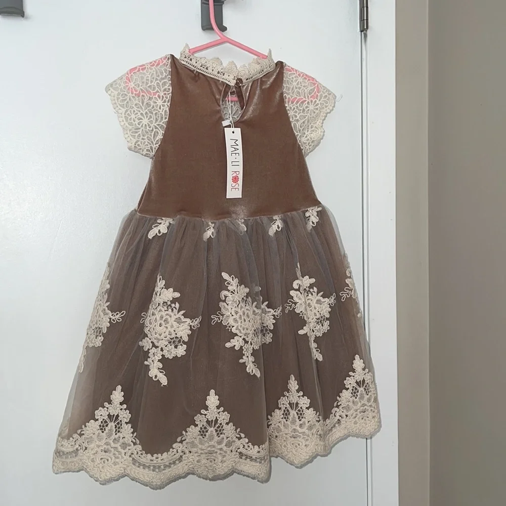 Girls Mae-Li Rose lace tulle dress 4T - Picture 2 of 3